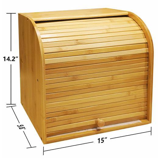 Two-Layer bamboo Bread Box
